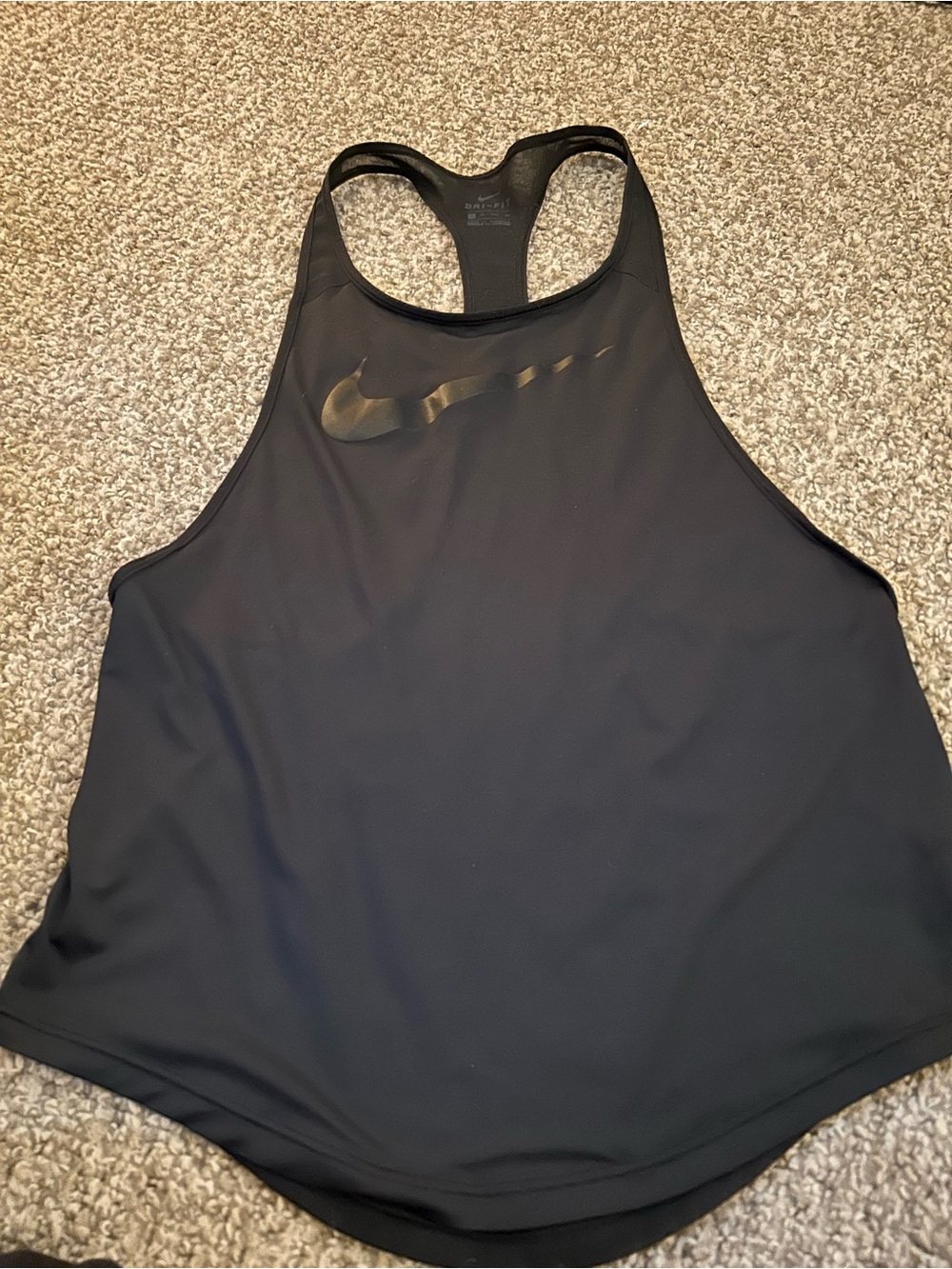 Nike Black Athletic Tank with Metallic Gold Swoosh